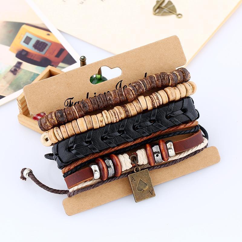 Комплект гривни от естествена кожа "Ace of Spades" - Enjoy Life